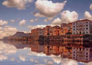 City walls sea view Corfu Greece