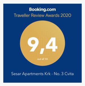 Sesar Apartments Krk - No. 3 Cvita