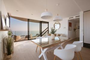 Modern sea front jacuzzi Blue Sky