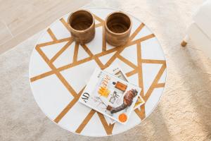 Modern sea front jacuzzi Blue Sky