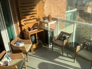 Estanconfor Santos com Vista Mar AC garagem sacada fechada - سانتوس