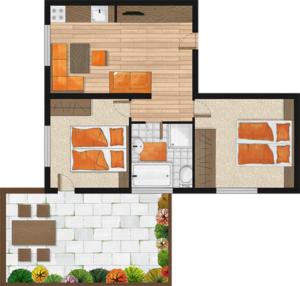 Two-Bedroom Apartment room in Haus Vogelweide
