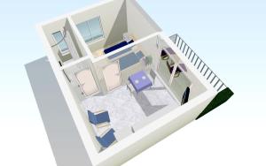 Beautiful apartment for two persons with sea view in Trogir near the beach