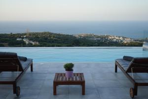 Eva Villas West and East with 2 private infinity pool & and panoramic sea view Rethymno Greece