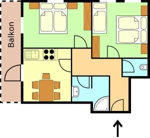 Two-Bedroom Apartment room in Hotel Valerie
