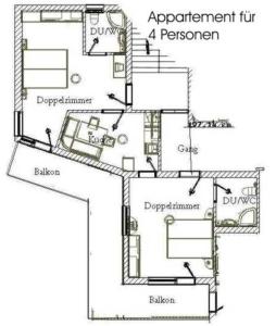 Two-Bedroom Apartment room in Haus Falke