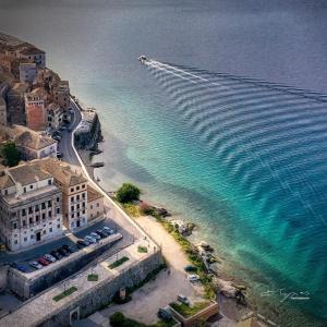 City walls sea view Corfu Greece