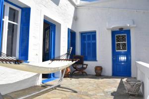 Traditional cycladic house with view in Andros Andros Greece