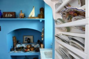 Traditional cycladic house with view in Andros Andros Greece