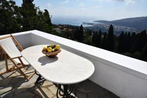 Traditional cycladic house with view in Andros Andros Greece