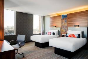 Superior Twin Room with Panoramic View room in Sky Loft Hotel Kyiv by Rixwell