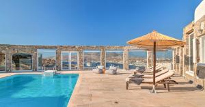 Kanalia Villa Sleeps 10 with Pool and Air Con Myconos Greece