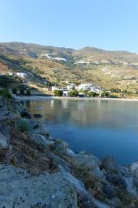 Apartment with one bedroom in Ormos Kardianis with wonderful sea view furnished terrace an Tinos Greece