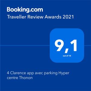 Appartements 4 Clarence app avec parking Hyper centre Thonon : photos des chambres