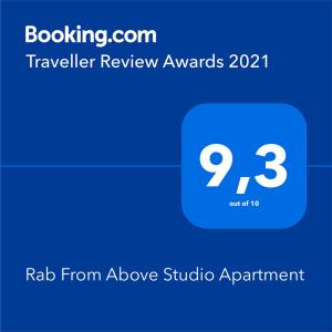 Rab From Above Studio Apartment