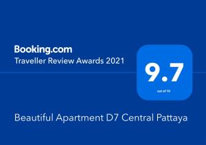 Beautiful Apartment D7 Central Pattaya