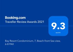 Bay Resort Condominium, 7, Beach-front Sea view, 6-8 PAX