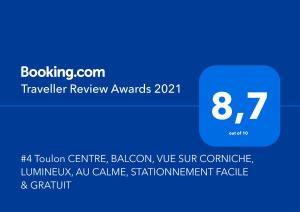 Appartements #4 Toulon CENTRE, BALCON, VUE SUR CORNICHE, LUMINEUX, AU CALME, STATIONNEMENT FACILE & GRATUIT : photos des chambres