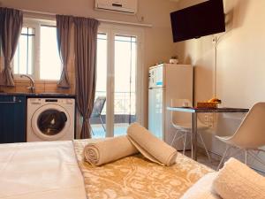 Colourful apartments (Violet sky)