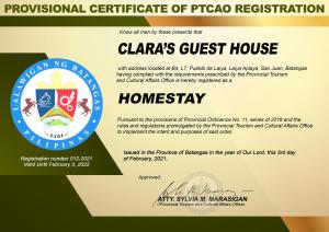 Claras Guest House at Laiya