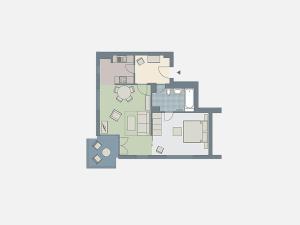 Kaiservillen Heringsdorf - Ferienwohnung mit 1 Schlafzimmer und Balkon D234