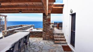 Stone villa with a sea water swimming pool and a sea and sunset view Kea Greece