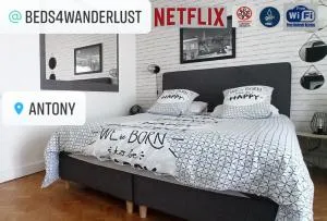 Le Parisien T1Antony-Berny by Beds4Wanderlust - 35m2 avec Balcon - Aéroport Orly 5miles - Train Station RER B ORLYVAL 1mile - 安东尼