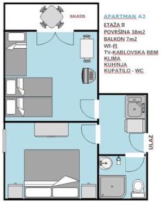 Two-Bedroom Apartment room in Apartments Djulija