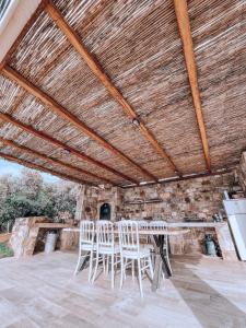 Stone built house next to the beach Ammouliani Greece