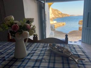 The monk boathouse Milos Greece