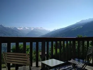 Montchavin La Plagne, pistes 50m, balcon vue Mont Blanc
