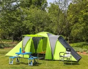 Tente 3 chambres, petit camping familial vue mer - Kerinec