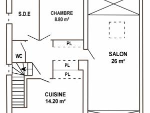 Maisons de vacances Gite Saint-Philbert-de-Grand-Lieu, 2 pieces, 3 personnes - FR-1-306-885 : Maison de Vacances (3 Adultes)