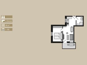 Strandvillen Binz - Appartement mit 1 Schlafzimmer und Balkon SV-004