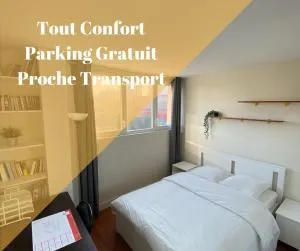 Chambre calme (Mars) - proche Paris et TGV - 伊尼