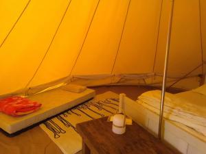 Tentes de luxe Yourte et tente dans un ecolieu avec piscine hors-sol : Tente