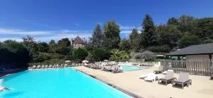 Chalet-dordogne B10 camping Château Le Verdoyer - Champs Romain, Dordogne - Puyhardy