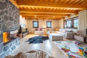 Drevenica Zuberec, Wellness poschodie, Pre 4 - 5 rodín, Tatranské štíty z terasy - Huty