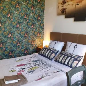 Chambre privée dans une maison avec piscine
