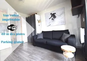 Au Pied des Pistes B31, Chaleureux studio 4 pers, vue sur la vallée imprenable avec WIFI, DRAPS NON COMPRIS - Le Biot