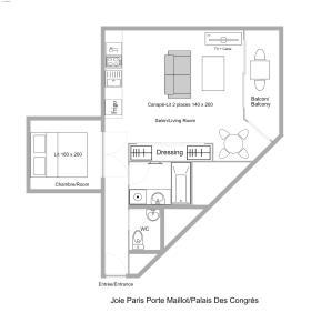 Appartements Joie Paris Porte Maillot - Palais Des Congres : Appartement