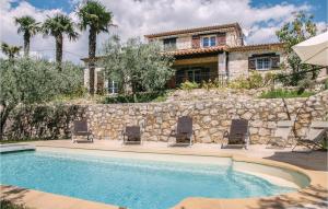 Nice home in Fayence with 5 Bedrooms, WiFi and Outdoor swimming pool