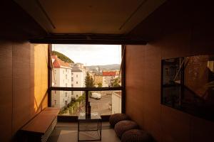 Contemporary apartment with fireplace & terrace