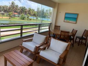 Apartamento no Aquaville Resort, do lado da sombra e perto da praia