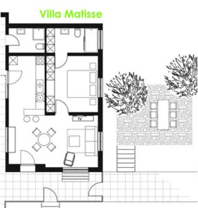 Maisons de vacances Pool House Matisse in large park : photos des chambres