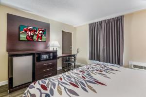 Superior King Room Disability Access Roll-In Shower Non-Smoking room in Red Roof Inn Madison Heights VA