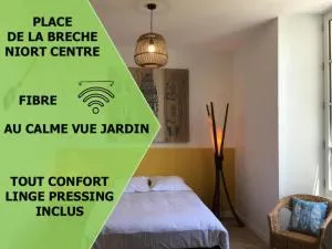 Le Beach centre la Brèche wifi vue jardin - 尼奥尔