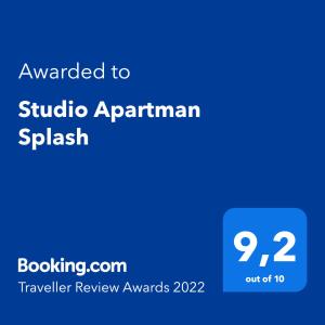 Studio Apartman Splash