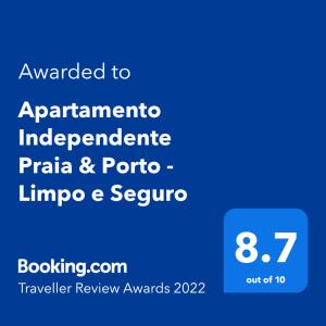 Apartamento Independente Praia & Porto - Limpo e Seguro