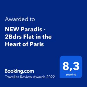 Appartements NEW Paradis - 2Bdrs Flat in the Heart of Paris : Appartement 2 Chambres